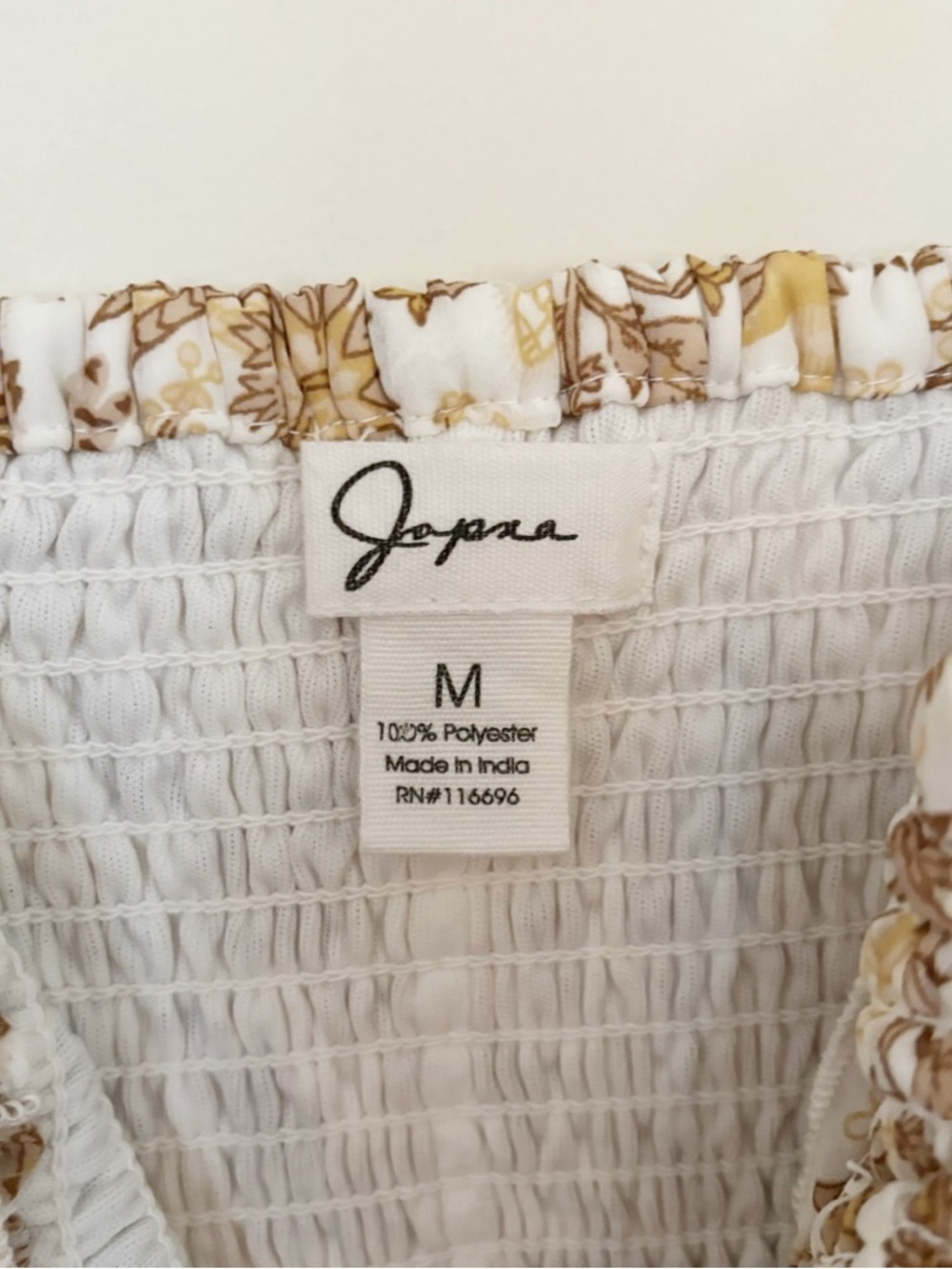 Japna Smocked Floral Ruffle Tank Top Womens Size Medium Boho Prairie Cottagecore - Picture 5 of 5
